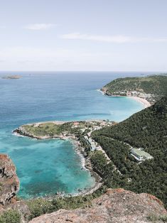 an aerial view of the ocean and coastline