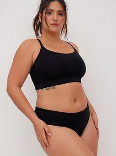 This hipster panty is soft and seamless under your clothes. Matching style(s): Search 10413917. Microfiber fabric. Medium coverage. Nylon/cotton/spandex. Wash cold; line dry. Imported plus size underwear. The best plus size women's seamless smooth mid-rise hipster panty sleep bottoms in rich black made of seamless. These comfy pajamas will be your favorite PJs to sleep in or lounge around. You'll want to wear these basics every day. High Stretch Seamless Cotton Activewear, Seamless High Stretch Cotton Activewear, Black Seamless Cotton Activewear, Seamless Stretch Sports Bra For Loungewear, Stretch Seamless Sports Bra For Loungewear, Basic Stretch Seamless Sports Bra, Basic Seamless Stretch Sports Bra, Stretch Full Coverage Sports Bra For Loungewear, Full Coverage Stretch Sports Bra For Loungewear