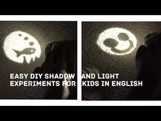 two pictures with the words easy diy shadow and light experiments for kids in english