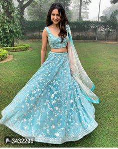 Wedding Guest Lehenga, Guest Lehenga, Lehenga Look, Indian Bridesmaid Dresses, Simple Lehenga, Lehnga Dress, Blue Lehenga, Ghagra Choli