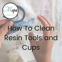 a person holding a baby bottle with the words how to clean resinin tools and cups