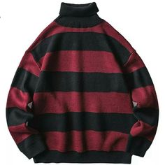 Mens Striped Sweater, Emo Clothes, Stylish Hoodies, Striped Sweater, Stripe Sweater, Turtleneck Sweater, Aesthetic Clothes, Pretty Outfits