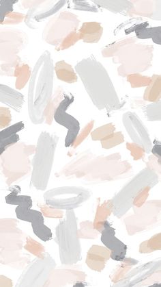 an abstract painting with grey, pink and white colors