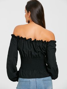 Product Description: You will be fall in love this cool blouse. It features a trendy off the shoulder shape.Lace up detail in the front create a charming look! Throw this comfortable blouse on over jeans or pants for a relaxed and chic look. Occasion: Casual Style: Fashion Material: Polyester,Spandex Shirt Length: Regular Sleeve Length: Full Collar: Off The Shoulder Pattern Type: Solid Season: Fall,Spring Weight: 0.234 kg Package Contents: 1 x Blouse Size:length 44cm, bust 98cm Shirt Collar Pattern, Poncho Blouse, Comfortable Blouses, Smocked Blouse, Creative Clothing, Spandex Shirts, Cheap Blouses, Off The Shoulder Blouse, Fashion Materials