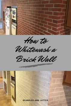 a brick building with the words how to whitewash a brick wall