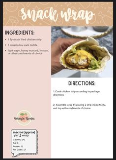 the instructions for how to make a wrap with chicken and avocado in it