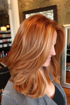 35+ Stunning Red Hair with Blonde Highlights Combos To Try This Year - Flo's Blog Red Hair With Blonde Ends, Red Hair Blonde Balayage, Red Hair With Balayage, Balletcore Hair, Blonde To Red Hair Before And After, Red Hair Blonde Highlights, Platinum Ombre, Blonde Red Hair, Blonde To Red