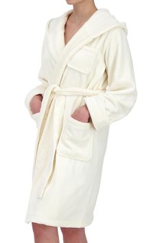 Robe With Hood, The Shower, Stepping Out, Ivory Color, Neck Warmer, Shawl Collar, Soft Style, The Fire, Dusty Pink