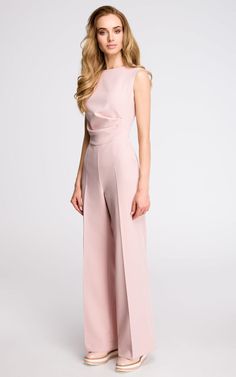 Palazzo Jumpsuit, Plus Size Pullover, Overall Jumpsuit, Draped Top, Pink Jumpsuit, Skagen, Powder Pink, Chic Boutique