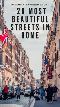 street with cars, people, flags in rome Study Abroad Rome, Recreate Famous Paintings, Travel Rome, Rome Streets, Rome Vacation, Rome Itinerary, Rome Travel Guide, Day Trips From Rome