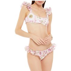 Zimmermann Floral Two Piece Bikini Set Size 1. Great Condition. Floral Two Piece, Beach Fits, Fitness Inspo, Baby Pink, Womens Swim, Pink White, Two Piece, Women Wear, Brand New