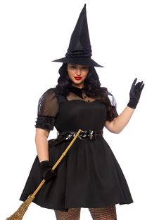 Leg Avenue Plus Bewitching Witch Costume Plus Size Halloween Costumes Goth, Plus Size Customes Halloween Ideas, Plus Size Witch Costume, Cute Plus Size Halloween Costumes, Witch Tutu Costume Womens, Plus Size Halloween Costume Ideas, Women’s Halloween Costumes Witch, Hot Pagan Witch Costumes For Women, Sexiest Plus Size Costumes