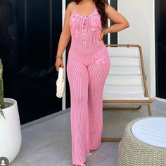 New, Stretchy, Very Comfy Cheap Pink Onesie For Loungewear, Stretchy Pink Casual One-piece, Pink Tight Jumpsuit Home, Crochet Jumpsuit, Pink Non-stretch Leggings For Loungewear, Non-stretch Pink Leggings For Loungewear, Crochet Jumpsuits, Fashion Nova Pants, Pink Crochet