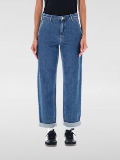 Find CARHARTT WORK IN PROGRESS Jeans on Editorialist. Jeans CARHARTT WIP Woman color Blue Women Carhartt, Carhartt Work In Progress, Cuff Detail, Total Look, Carhartt Wip, Work In Progress, Woman Colour, Blue Jeans, Zip Pockets