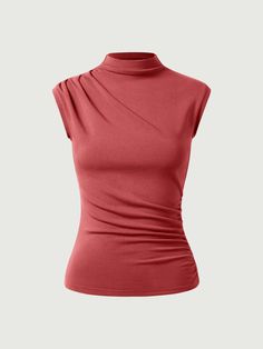 Chic Funnel Neck Top With High Stretch, Chic High Stretch Funnel Neck Top, Elegant Stretch Top With Funnel Neck, Elegant Stretch Funnel Neck Top, Elegant Funnel Neck Stretch Top, Versatile Fitted Funnel Neck Top, Fitted Funnel Neck Versatile Top, Versatile Fitted High Neck Mock Neck Top, Modern Stretch High Neck Tops