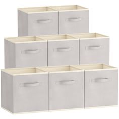 six storage bins with handles on each side