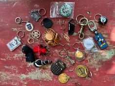 Vintage Keychains-Mixed Lot of 21 Pieces-Key Rings-Memorabilia-Vtg Advertising-Collectibles-Instant Collection-Travel Souvenirs-Purse Charms by WallflowerAntiques on Etsy Vintage Keychains, Vintage Keychain, Felt Yarn, Backpack Accessories, Antique Collectors, Vintage Junk, Upcycled Crafts, Travel Souvenirs, Dog Bone