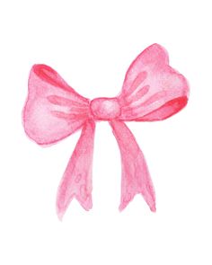 a watercolor drawing of a pink bow on a white background with clippings