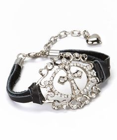 Look at this Silver Rugged Leather, Accessories Silver, Black Cross, Expensive Jewelry, Cross Bracelet, Cross Jewelry, Silver Accessories, Cross Pendant