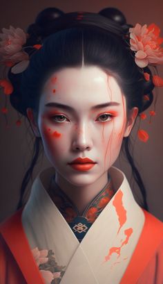 Portrait of a mesmerizing bloody Geisha

#bloodygeisha #art #portrait #japaneseart #asianart #japaneseculture #feminine #painting #acrylicpainting #modernart #contemporaryart #midjourney #aiart #ai #darkart #challengingbeauty #bold #femininity #stunning #girl #blood #flowers Feminine Painting, Art Geisha, Female Samurai, Geisha Art, Japan Tattoo, Japanese Tattoo Designs, Japon Illustration, Japanese Geisha, Japanese Tattoo Art