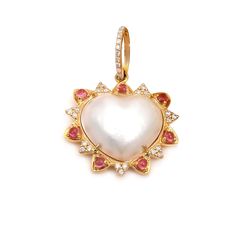 White Fresh Water Pearl Heart Diamond + Tourmaline Halo Pendant     * Fresh Water Pearl   * Diamonds .20cw    * Tourmaline .30cw    * 14k Yellow Gold    * Diamond Bail    * P-3481 Pearl Heart, Heart Diamond, Halo Pendant, Fresh Water Pearl, Pearl Diamond, Diamond Heart, Heart Pendant, Freshwater Pearls, Fresh Water