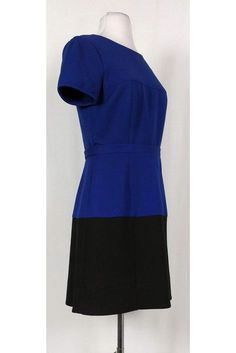 Sophisticated dress from BCBG Max Azria. Designed in a color-blocked look with cobalt blue and black. This darling dress is great for the polished professional! Size XS Exposed back zipper Lined Rounded neckline Short sleeves Fitted at waist Above knee New with tags Bust 33” Waist 29” Shoulder to hem 33.75” Blue Color Block Short Sleeve Dress, Fitted Color Block Work Dresses, Color Block Fitted Dress For Work, Fitted Color Block Dress For Work, Blue Color Block Dress For Work, Fitted Blue Color Block Dress, Bcbg Max Azria, Sophisticated Dress, Darling Dress