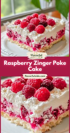 This raspberry zinger poke cake is a deliciously moist and flavorful dessert everyone will love.