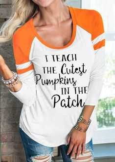 Teacher T Shirt S Long Sleeve Tee Gift Funny Women Fall Scoop Neck Ladies School #NA #Casual Teacher Halloween Costumes, Teacher Costumes, Teacher Wardrobe, Teaching Outfits, Teacher Style, Teacher Tees, Teacher Outfits, Cute Pumpkin