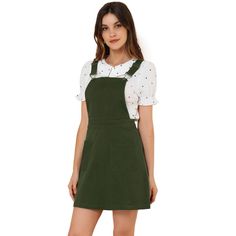 Add a versatile layer to your new-season wardrobe with this suspender skirt. Features allover plaids and adjustable shoulder straps. Simple and classic design with above knee length and a-line silhouette. It goes well with any Top and makes the cutest outfit for spring, summer, or autumn. Pair it with a casual shirt and trainers for a casual look. Overall Green Dress, Casual A-line Suspender Dress With Adjustable Straps, Casual Dresses With Adjustable Straps For Work, Casual Work Dresses With Adjustable Straps, Casual Workwear Dress With Adjustable Straps, Knee-length Suspender Dress With Adjustable Straps, Green Overall Dress, Overall Skirt Outfit, Outfit For Spring