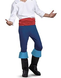 a man in an adult sized costume is standing with his hands out to the side