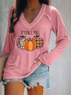 US$ 22.99 - Halloween Bats Print V-neck Long Sleeve Casual T-Shirt - www.zicopop.com School Outfit Women, Women Hoodies, Halloween Bats, Women Hoodies Sweatshirts, Casual T Shirt, Printed Sleeves, Long Sleeve Casual, Halloween Outfits, Western Wear