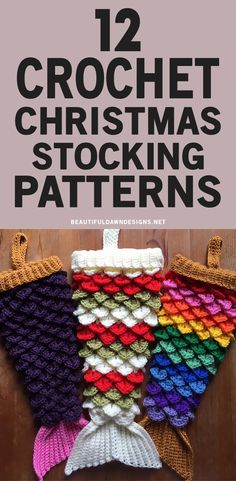 crochet christmas stocking patterns with text overlay