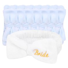 PRICES MAY VARY. Bridal Shower Favors: Make your bachelorette party unforgettable with our cute spa headband with "Bride" logo and blue bridesmaid headbands. Perfect for photos and memories that will last a lifetime! Best Bridal Shower Gifts: Bachelorette party supplies set includes a white bride headband and 7 blue bridesmaid headbands. It's the perfect bridal shower gift or bridesmaid favor that they'll love and cherish forever. One Size Fits All: Each bow headband measuring 7.87 x 2.95 inches Bachelorette Bride Gifts, Best Bridal Shower Gift, Makeup Headband, Perfect Bridal Shower Gift, Bridesmaid Headband, Bachelorette Party Supplies, Bachelorette Decorations, Bride Headband, Headband Bridal