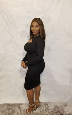 Stay warm & sexy in our chic long sleeve chest cutout very fitted midi dress. This bodycon midi dress has a zipper in the back with a low split. Recommended size up62% viscose, 33% nylon, 5% spandex Solid Knee-length Midi Dress With Side Slits, Chic Fitted Mid-length Bodycon Dress, Knee-length Midi Dress With Side Slits, Sleek Long Sleeve Mini Dress For Date Night, Fitted Long Sleeve Bodycon Dress With Side Slits, Winter Long Sleeve Midi Dress For Club, Long Sleeve Bodycon Dress For Club, Stretch Long Sleeve Midi Dress For Night Out, Stretch Long Sleeve Midi Dress For Club