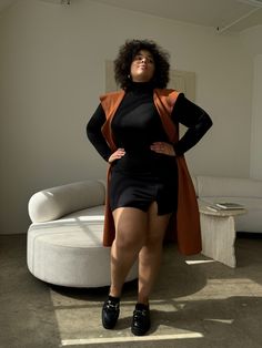 Stay ahead of the fashion curve in the Plus Size Long Knit Belted Sleeveless Cardigan! Perfect for that extra layer and anyone who loves a classic, this fall-favorite piece is great for throwing on over dresses or sweaters to complete any autumn outfit. This sleeveless coat features a draping collar, a drawstring around the waist, and two pockets on each side. The material is a soft, stretchy woven. This coat is made from 100% Polyester. Imported. Hand wash cold. Do not bleach. Do not tumble dry Sleeveless Cardigan Outfit, Long Coat Outfit, Plus Size Sweater Dress, Sleeveless Coat, Sweater Dress Outfit, Sleeveless Cardigan, Cardigan Outfits, Long Knit, Plus Size Sweaters