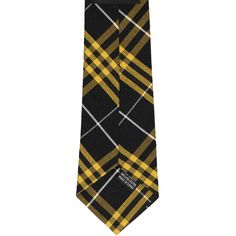 Go back to school in this black and gold plaid tie. You can't go wrong with this pattern. It's classic and designed to match your school colors. This plaid pattern comes in many different styles, including bow ties, pre-tied ties and crossover ties, so you can easily mix and match among a group of students. This tie is a traditional school uniform size, measuring a narrow, 3-inches wide. The length is a regular men's size, so it will fit most high schoolers and some middle school boys. The heavy Middle School Boys, Go Back To School, Boys Ties, Plaid Tie, School Uniforms, Most High, Tie Styles, Going Back To School, Color Swatch