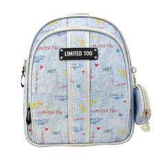 Complete her wardrobe in a cute way with this girls Limited Too mini backpack. Complete her wardrobe in a cute way with this girls Limited Too mini backpack. FEATURES 1 mini backpack Zipper closure Adjustable straps Keychain zip coin pouchDETAILS 10.5 (H in.) X 8.5 (W in.) X 3.25 (D in.) Polyester, polyurethane Spot clean Imported Size: One Size. Color: Denim. Gender: female. Age Group: kids. Limited Too, Mini Backpacks, Coin Pouch, Mini Backpack, Girls Accessories, Gender Female, Age Group, Adjustable Straps, Coin