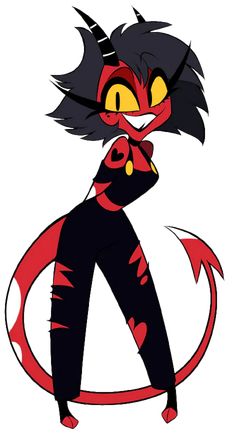 an image of a cartoon character with black hair and yellow eyes, standing on one leg