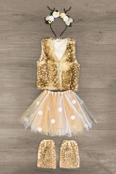 Woodland Deer Vest & Tutu Costume Set Costume Sparkle In Pink Toddler Deer Costume Girl, Deer Costume Toddler, Kids Deer Costume, Deer Costume Diy, Girl Deer Costume, Deer Costume Makeup, Deer Costume For Kids, Fawn Costume, Deer Halloween Costumes