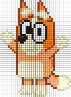 a cross stitch pattern with an orange cat wearing glasses