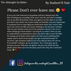 the midnight scribbler - please don't ever leave me by sushee n nair