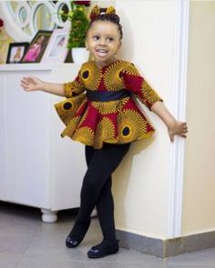 35 Ankara Designs for Kids | iDONSABI African Print Peplum Top, Ankara Designs