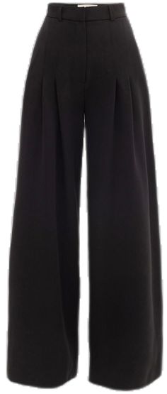 Elegant Flared Wide Leg Pants With Belt Loops, Elegant Wide Leg Flare Pants With Belt Loops, Chic Pleated Bottoms With Wide Hem, Elegant Pleated Bottoms With Wide Hem, Elegant Wide Hem Pants For Spring, Black Pleated Wide Leg Culottes, Wide Leg Flare Pants For Evening In Spring, Spring Evening Flare Wide Leg Pants, Palazzo Trousers