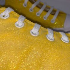 ABOUT:Your feet deserve a treat & ButterMakesMeHappy is here to serve! Our sparkly yellow glitter shoes are universally flattering & comfortable for all occasions. Wear them with ripped jeans, a summer dress or even a wedding gown! Custom colors has been our specialty for the last 9 years, so fear not of messy glitter trails or getting stuck in the rain. We have perfected our design to a science! Each pair of shoes are hand dyed & painted using high quality materials with water resistant finishe Casual Glitter Sneakers For Summer, Casual Sneakers With Glitter Accents For Spring, Casual Glitter Sneakers For Spring, Summer Party Lace-up Sneakers, Trendy Yellow Sneakers For Summer, Trendy Yellow Summer Sneakers, Yellow High-top Sneakers For Summer, Yellow High-top Summer Sneakers, Keds Slip On