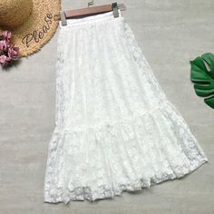 Name: high waist puffy pleated skirtStyle:Urban leisureMaterial:laceFeatures:pleated,classic,both sides to wearPattern: pureColor:white,black,khakiSize(cm):Freelength:75,waist:58-90 Women Dresses Casual Summer, Fancy Outfit, Skirt High Waist, Pretty Prom Dresses, Lace Patchwork, Fashion Design Clothes, Fancy Outfits, Women Skirts Midi, Both Sides