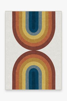 an abstract art print with two circles in different colors on a white background canvas print