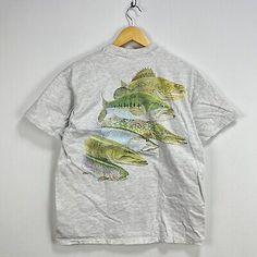 Vintage 90s Fish Nature Fishing Animal T Shirt Large  | eBay Fish Nature, Animal T Shirt, Dope Shirt, 90s Shirts, Fire Fits, Fishing Outfits, Beauty Clothes, Fishing T Shirts, Streetwear Men Outfits