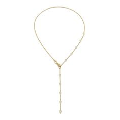 Stand out from the crowd with this gorgeous lariat necklace. Boasting a collection of brilliant pear shaped diamonds, each one is set in 18k yellow gold to form a delicate lariat style chain. This is the perfect gift for a loved one or yourself. Luxury White Classic Lariat Necklace, Delicate Diamond Necklace Long, Luxury Lariat Diamond Necklace With Delicate Chain, Luxury Diamond Accented Lariat Necklace For Women, Luxury Drop Necklace With Adjustable Chain For Wedding, Wedding Diamond Lariat Necklace With Adjustable Chain, Wedding Lariat Diamond Necklace With Adjustable Chain, Yellow Gold Lariat Necklace With Pearl Pendant, Luxury Pearl Drop Lariat Necklace