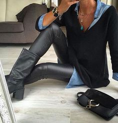 Boots Look Legging, Nails Trends, Pinterest Fashion, Looks Chic, Mode Inspiration, Winter Fashion Outfits, Outfit Idea