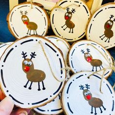 handmade christmas ornaments with reindeers on them